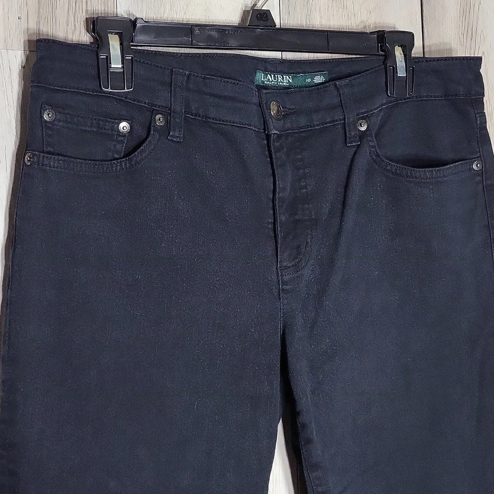 Lauren Ralph Lauren Womens 10 Modern Straight Curvy Jeans Black Versatile Staple